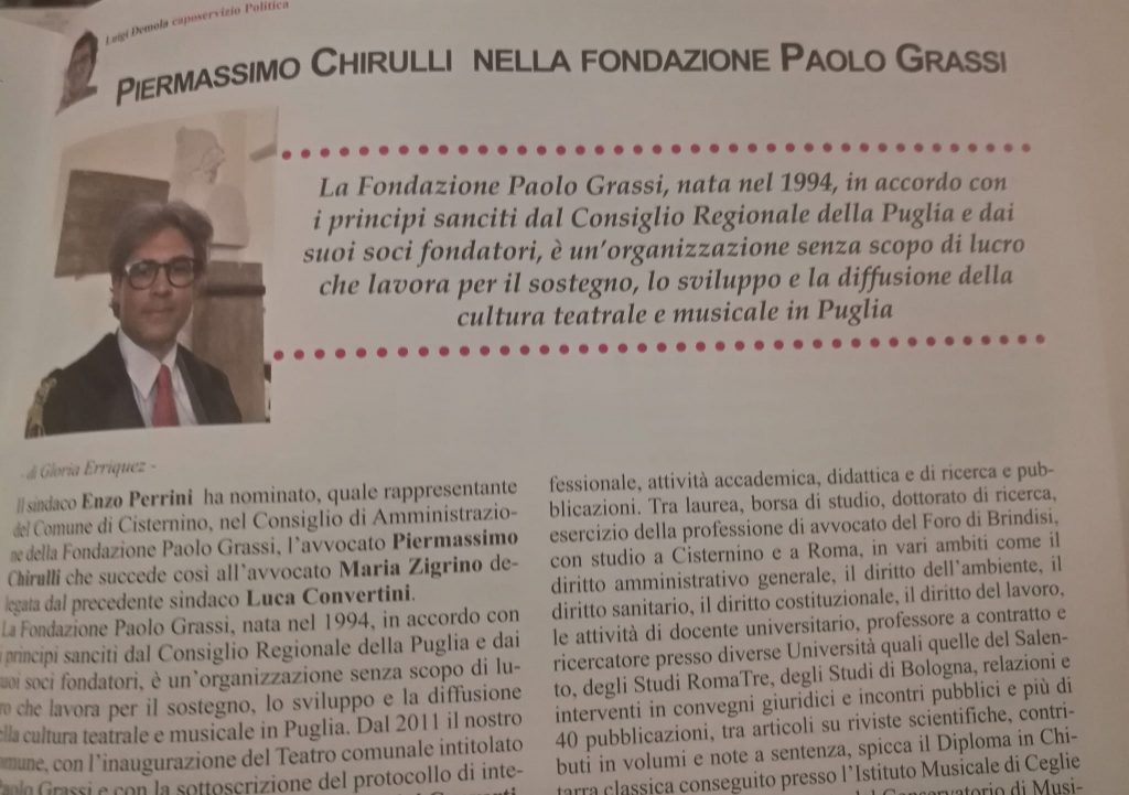l'avvocato Piermassimo Chirulli